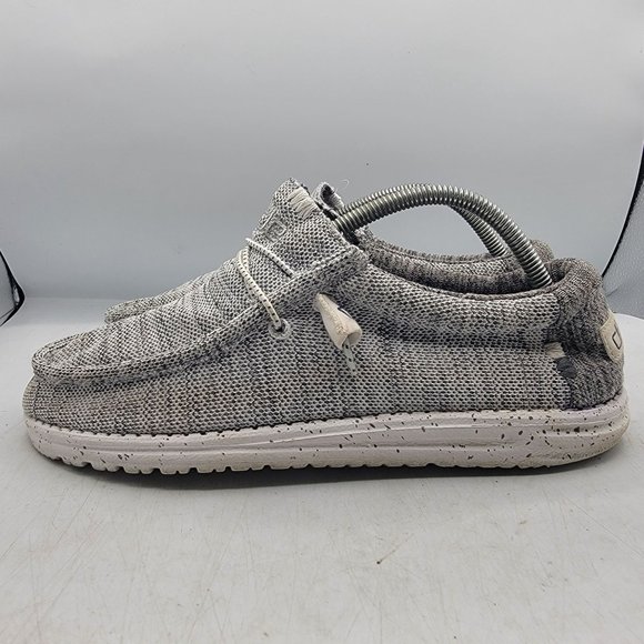 Hey Dude Wally Stretch Mens 8 Gray Slip on Loafer Shoes Casual Comfort - Picture 5 of 13